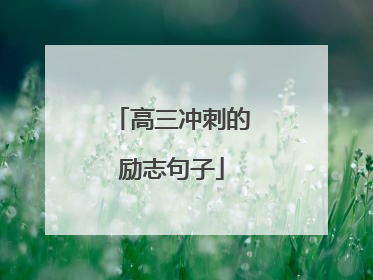 高三冲刺的励志句子