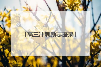 高三冲刺励志语录