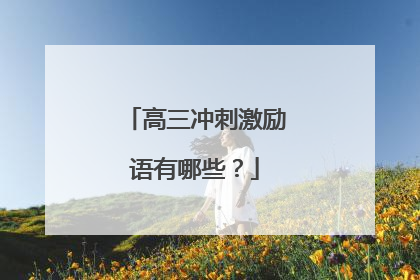 高三冲刺激励语有哪些？
