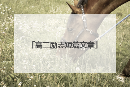 高三励志短篇文章