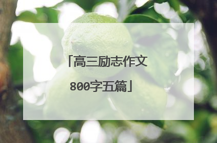 高三励志作文800字五篇