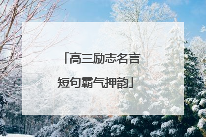 高三励志名言短句霸气押韵