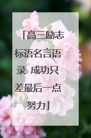 高三励志标语名言语录 成功只差最后一点努力