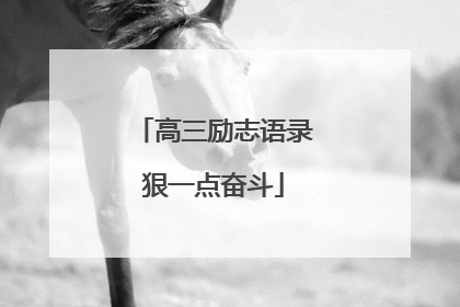 高三励志语录狠一点奋斗