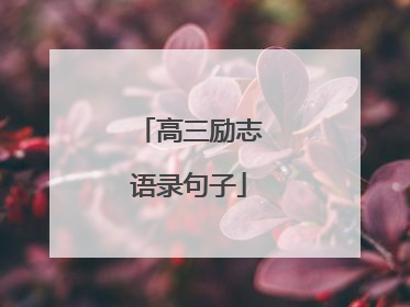 高三励志语录句子