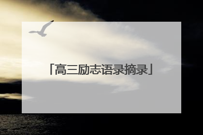 高三励志语录摘录