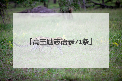 高三励志语录71条