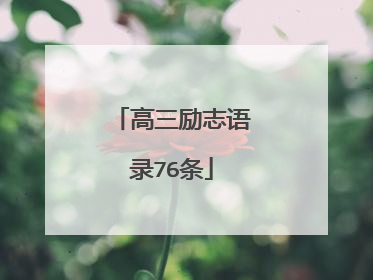 高三励志语录76条