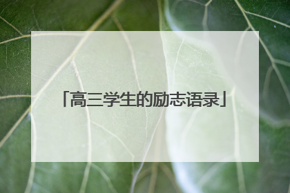 高三学生的励志语录