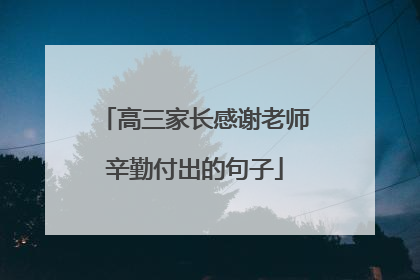 高三家长感谢老师辛勤付出的句子
