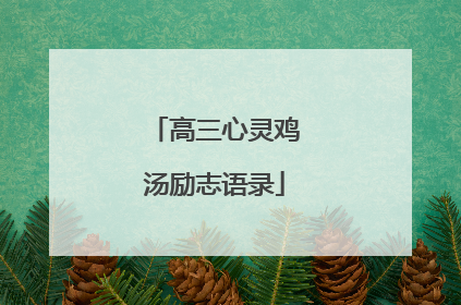 高三心灵鸡汤励志语录