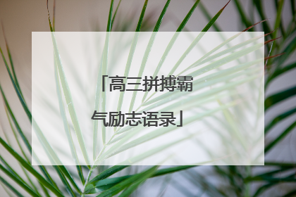 高三拼搏霸气励志语录