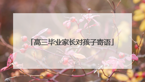 高三毕业家长对孩子寄语