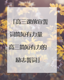 高三课前宣誓词简短有力量 高三简短有力的励志誓词