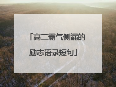 高三霸气侧漏的励志语录短句