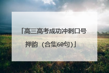 高三高考成功冲刺口号押韵 (合集60句)