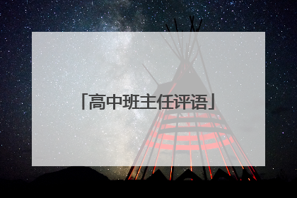 高中班主任评语