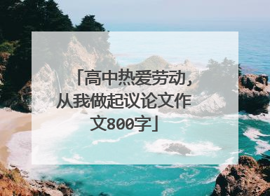 高中热爱劳动,从我做起议论文作文800字