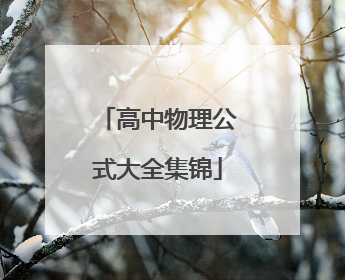 高中物理公式大全集锦