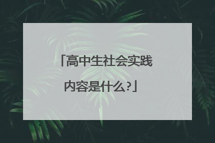 高中生社会实践内容是什么?