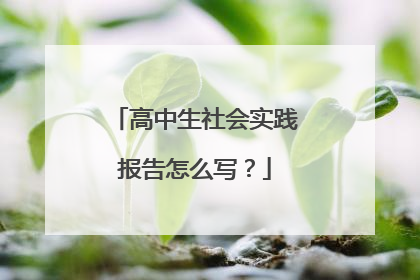 高中生社会实践报告怎么写？