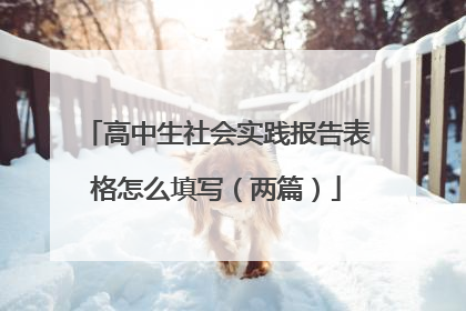 高中生社会实践报告表格怎么填写(两篇)