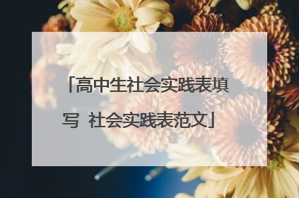 高中生社会实践表填写 社会实践表范文
