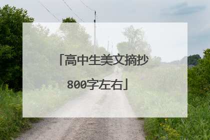 高中生美文摘抄800字左右
