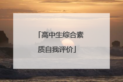 高中生综合素质自我评价