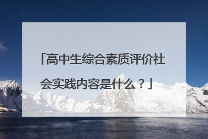高中生综合素质评价社会实践内容是什么?