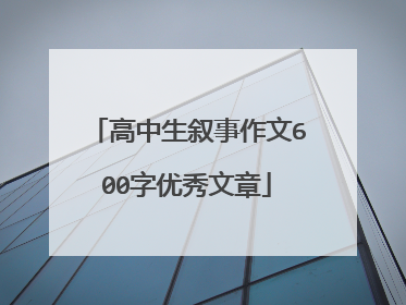 高中生叙事作文600字优秀文章