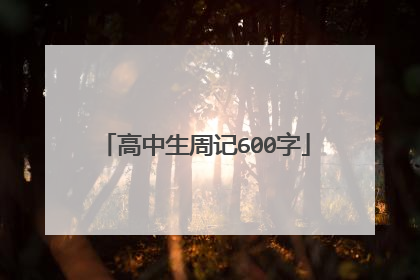 高中生周记600字