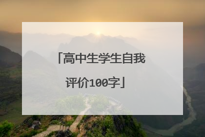 高中生学生自我评价100字