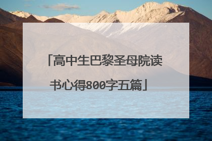 高中生巴黎圣母院读书心得800字五篇