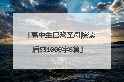 高中生巴黎圣母院读后感1000字6篇