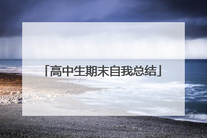 高中生期末自我总结