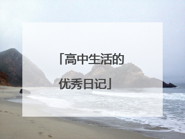 高中生活的优秀日记