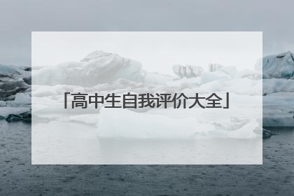 高中生自我评价大全