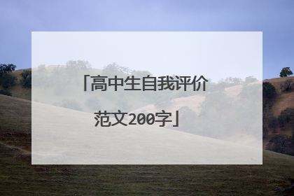 高中生自我评价范文200字