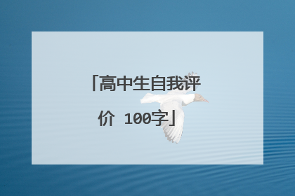 高中生自我评价 100字