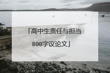 高中生责任与担当800字议论文