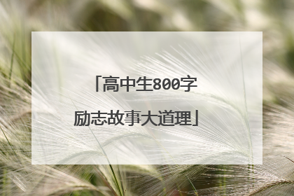 高中生800字励志故事大道理