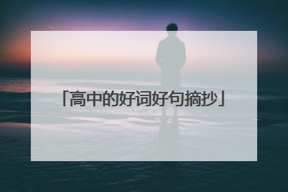 高中的好词好句摘抄