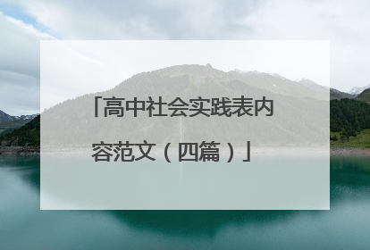 高中社会实践表内容范文(四篇)