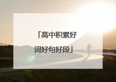 高中积累好词好句好段