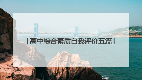 高中综合素质自我评价五篇