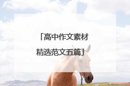 高中作文素材精选范文五篇