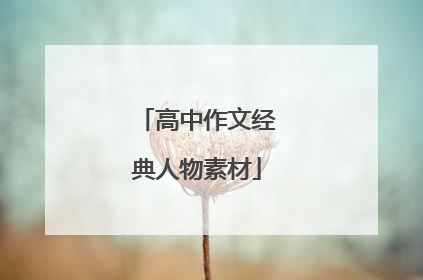 高中作文经典人物素材