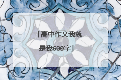 高中作文我就是我600字
