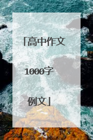 高中作文1000字例文